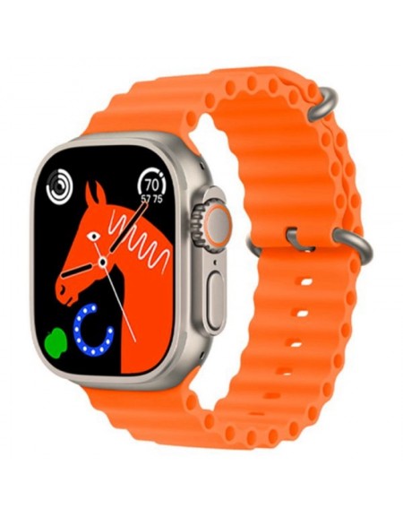 RELOGIO BLULORY SMARTWATCH GLIFO 9 ULTRA LARANJA