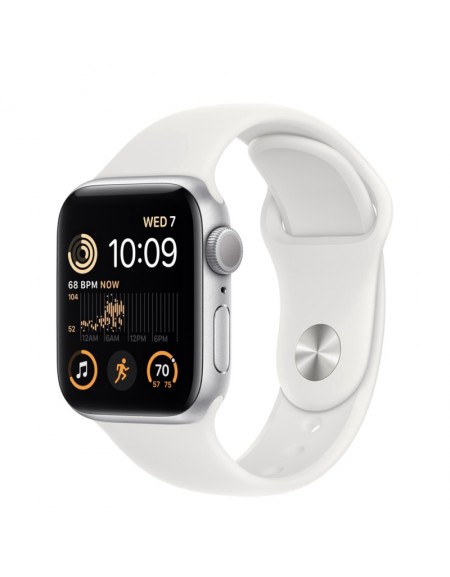 RELOGIO APPLE SE 2 GPS 44MM SILVER ALUM S/M WHITE SPORT BAND FNTH3LL/A